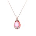 thumbnail image 3 of Women Necklace Stylish Cartoon Personality Couple Tulip Flower Pendant Necklace (Rose Golden and Rosy), 3 of 3