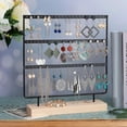 thumbnail image 3 of Earring Organizer Jewelry Display Stand, 3 Tier Earring Holder For Earrings Necklaces Bracelets And Rings, 66 Hole, 3 of 5