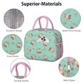 thumbnail image 4 of Lunch Bag Lunch Box for Women Reusable Insulated Lunch Cooler Bags,Large Capacity for Work Travel Picnic,Water-Resistant Light Green with Rose Lunch Tote Bag Gifts for Woman Mom Pink, 4 of 6