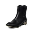 thumbnail image 6 of Women's Shoes Women's Slip On Ankle Boots Women's Fashionable Casual Versatile Cool Winter Solid Color Short Boots Thick Low Heel Ankle Boots Black 42, 6 of 6