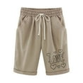 thumbnail image 2 of Shorts for Women $5 Printed Elastic Waist Drawstring With Casual Pockets Shorts, 2 of 3