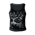 thumbnail image 4 of Coduop Women Sleeveless Tank Tops Causal Vintage Rose Print Slim U-neck Female Summer Vest Tops, 4 of 8