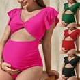 thumbnail image 5 of ZPAQI Maternity Sexy One Pieced Swimsuit Bathing Suits Twist Front Monokini Swimwear, 5 of 20