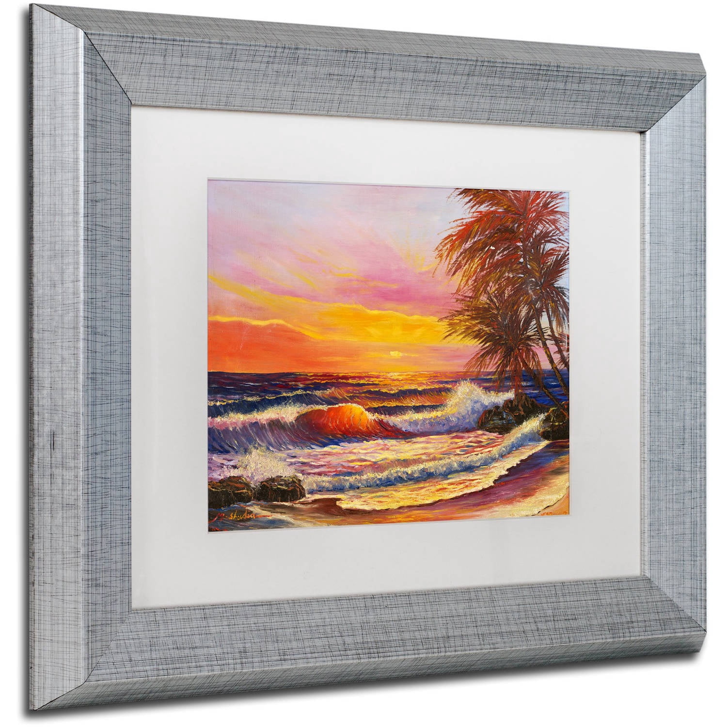 Trademark Fine Art 'Hawaiian Glow' Canvas Art by Manor Shadian, White Matte, Silver Frame