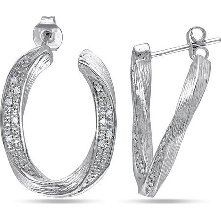 Miabella Diamond-Accent Sterling Silver Cuff Earrings