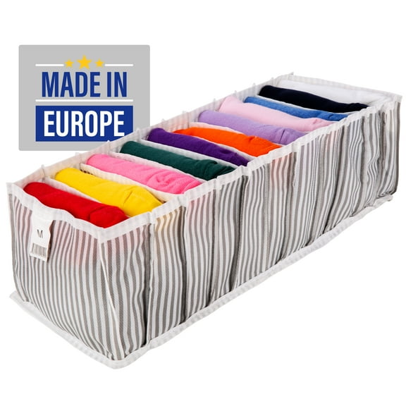 EDNA HOME Underwear Drawer Organizer, Drawer Organizers for Clothing, Tshirt Organizer, Closet Drawers Organizers And Storage, Foldable Compartments for Towels, Underwear, Clothes, Medium Size