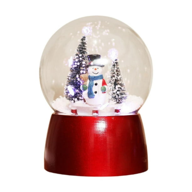 Figura de luz de noche con forma de bola de nieve musical navideña, regalo de Navidad, decoración festiva para repisa de chimenea, mesa, novia,