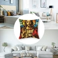 thumbnail image 5 of nygtbtfer  Pillowcases,Stained Glass Window Depicting Sacred Heart of Christ Linen Pillowcases Decorative Cushion Cover Square Pillow White, 5 of 7