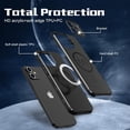 thumbnail image 5 of （Black）Magnetic Case for iPhone 15 PRO Compatible with MagSafe, Built-in Camera Ring Holder Mobile Phone Case, Shockproof Armored Military Robust Duty Stand Case for iPhone 15, 5 of 5