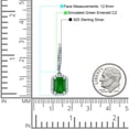 thumbnail image 4 of Blue Apple Jewelry Co. Emerald Cut Leverback Women Earrings Simulated Green Emerald 925 Sterling Silver, 4 of 5