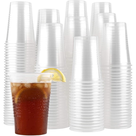 PLASTICPRO 16 Oz Clear Disposable Cups Plastic Cups for Party, 300-Pack
