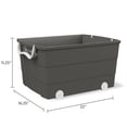 thumbnail image 7 of Mainstays Kids Large Gray Plastic Stackable Rolling Toy Storage Basket with Handles, 7 of 7
