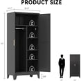 thumbnail image 3 of 71" Tall Metal Armoire Wardrobe Closet, Clothing Storage Cabinet, Freestanding Wardrobe Cabinet with 4 Adjustable Shelves for Bedroom, Office, Garage, 3 of 15