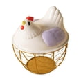 thumbnail image 3 of Cesta para almacenar huevos, soporte para huevos frescos, artículos decorativos de cocina con tapa, cesta redonda para recoger huevos, contenedor para Púrpura, 3 of 8