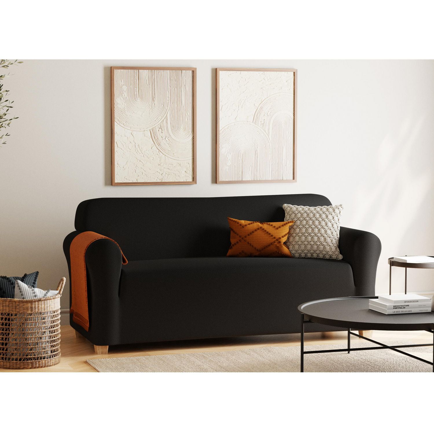 Mainstays Pixel Sofa Slipcover, Machine Washable, 1-Piece, Assorted Colors