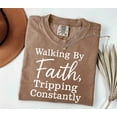 thumbnail image 6 of Walking by Faith Tripping Constantly Comfort Colors® Christian T-Shirt – Bible Verse Shirt for Men & Women, Subtle Religious Tee, 6 of 8