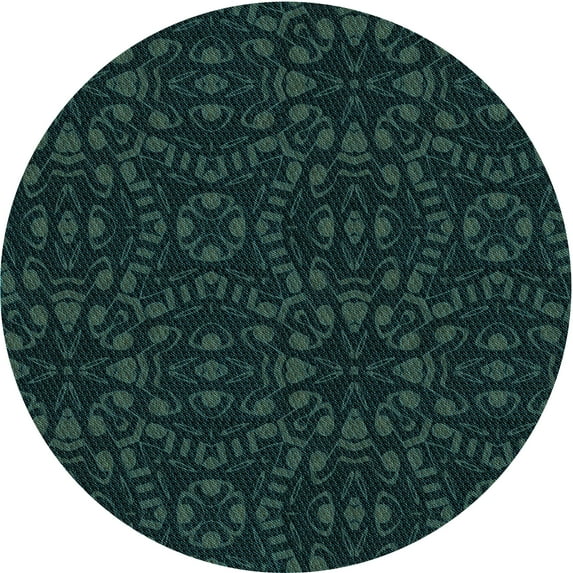 Ahgly Company Machine Washable Indoor Square Transitional Night Black Area Rugs, 3' Square