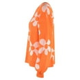 thumbnail image 3 of DeHolifer Sweater for Women Cute Flower Oversized Crewneck Cable Knit Pullover Top Long Sleeve Aesthetic Sweater Orange S, 3 of 5