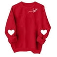thumbnail image 2 of TIMIFIS Chandail Molletonné Surdimensionné pour Femmes Valentines Day Tenue Femmes Décontractée Chandail à Col Rond à Enfiler Hauts Mignon Imprimé Amour Chandail à Manches Longues Chemise - Printemps/été, 2 of 4