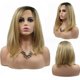 thumbnail image 1 of Pelucas Bob cortas con línea de pelo natural de 14 "para mujer, parte lateral, longitud del hombro, raíces oscuras, Rubio degradado, Bob, pelucas delanteras de encaje sintético, uso diario, peluca Dra, 1 of 5