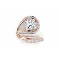 thumbnail image 4 of HeartsAndYou Open Cocktail Bypass Engagement Ring for Women 2.5ct Cushion Cut Moissanite 18k Rose Gold over Silver, 4 of 9