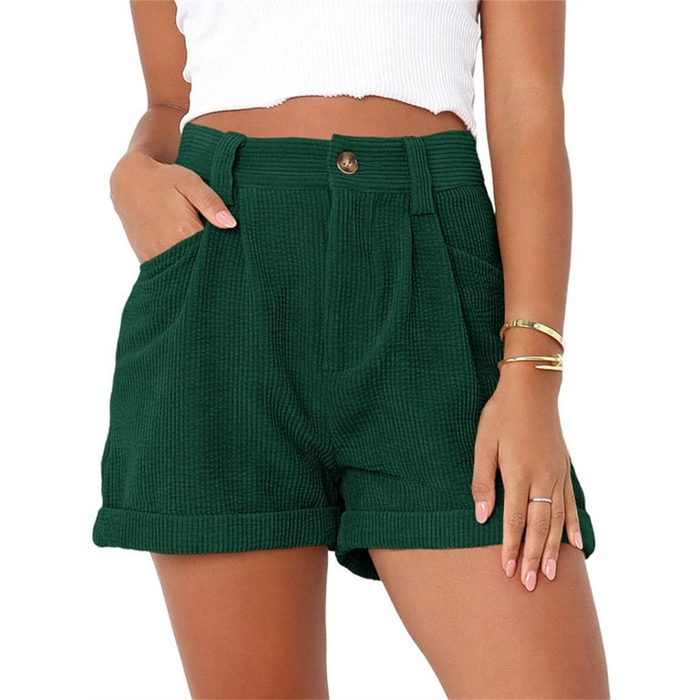 Green corduroy hotsell shorts womens