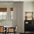 thumbnail image 1 of Cortinas de lino plisado TWODRAPES Pinch, 108 cm x 274 cm, 2 paneles, color beige grisáceo, 1 of 9