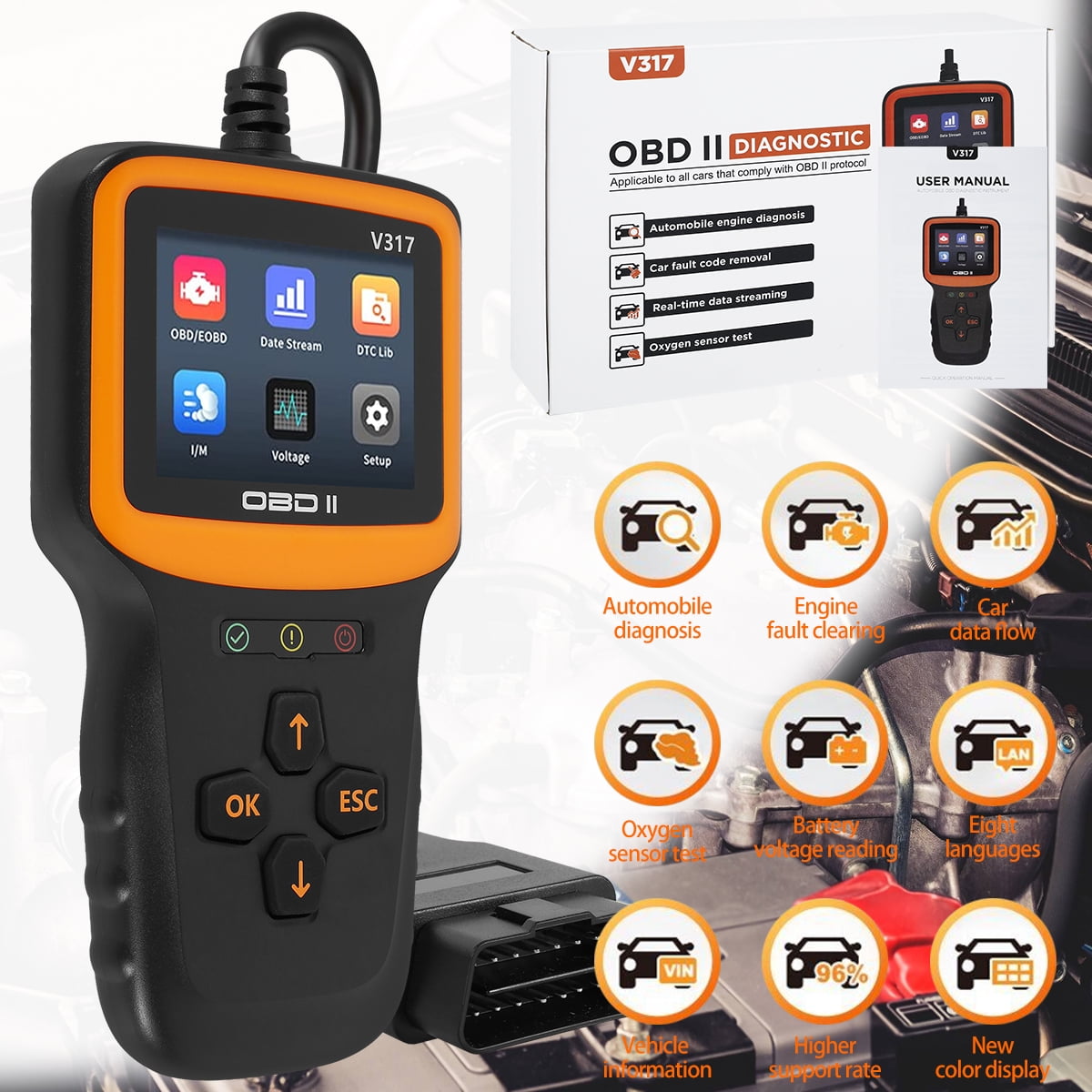 Welpettie Classic Enhanced Universal OBD II Scanner Car Engine Fault