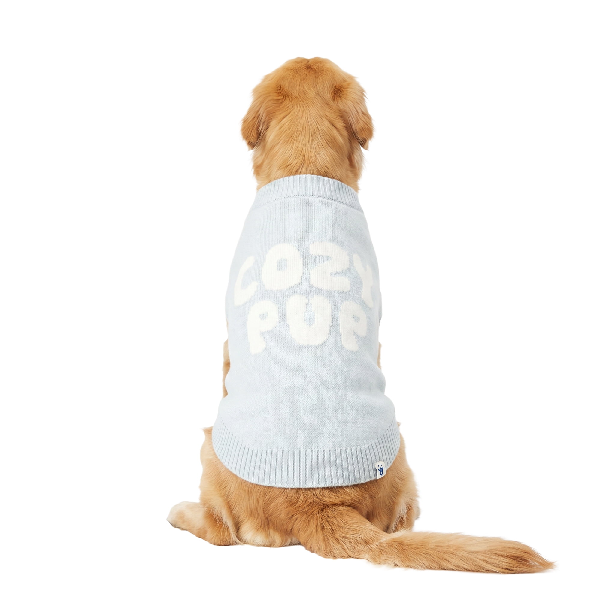 Oodles Cozy Pup Fall Dog Sweater, Blue, XL