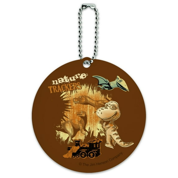 Dinosaur Train Nature Trackers Round Luggage ID Tag Card Suitcase Carry-On