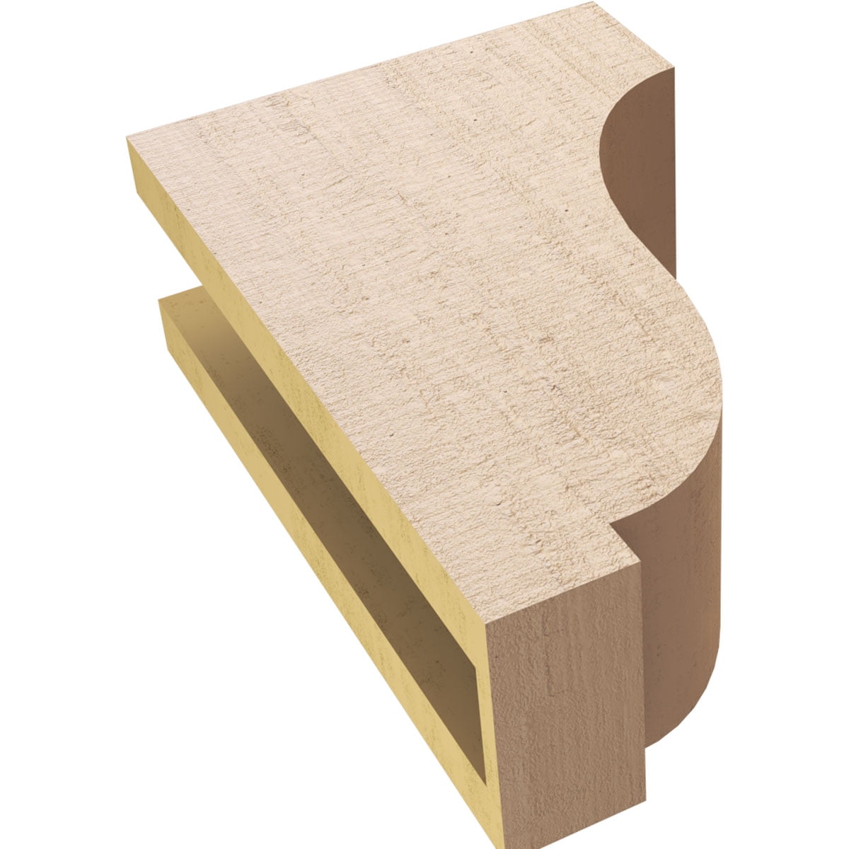 4"W x 8"D x 12"H Classic Van Buren Rough Cedar Woodgrain TimberThane Corbel, Primed Tan