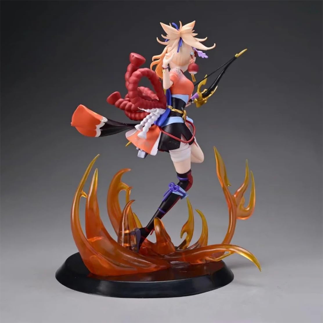 New Genshin Impact Yoimiya (combat Ver) Character Anime Model Statue Action Figures Desktop Ornament Popular Decorations Fan Souvenirs Creative Gift Collectable