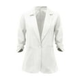 thumbnail image 4 of Hassda Clearance Blazer Casual Blazer Suit Linen Suit Jackets Women Casual 3/4 Stretchy Ruched Sleeve Lightweight Work Jacket with Pockets S-5XL, 4 of 9