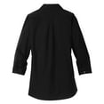 thumbnail image 5 of Yellow Rooster Women's Ladies 3/4-Sleeve Carefree Poplin Shirt Deep Black 3XL, 5 of 5