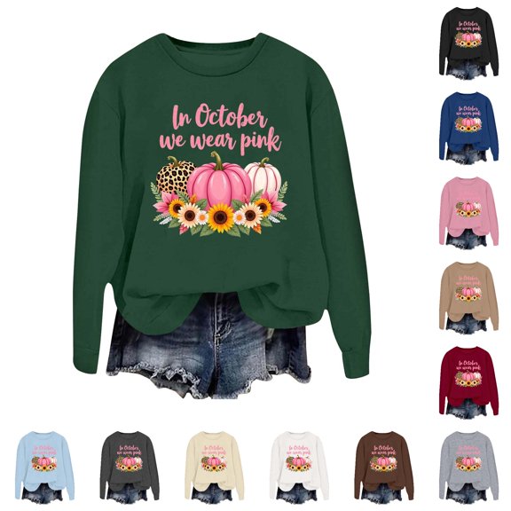 Women's Halloween Hoodless Sweatshirt Pullover Long Sleeve Casual Crewneck for Daily Autumn Winter Fashion Tops Women Green M