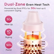 KIPOZI 1.5 Thermal Brush, Curling Iron Brush for Salon Blowout at Home, Thermal Round Brush Creates Smooth Straight Hair OR Natural Curls, Dual Voltage, Auto Shut-off, Gift for Women, Pink