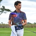 thumbnail image 3 of Hirioo Jungle Path Glowing Mushrooms for Men’s Polo Shirts Quick Dry Short Sleeve Golf T Shirt Performance Moisture Wicking Casual Workout,Sizes S-4XL-4X-Large, 3 of 6