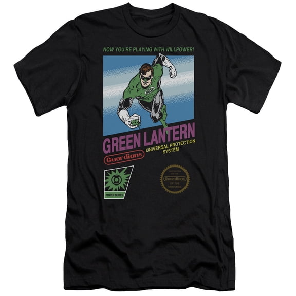 Green Lantern Box Art S/S Adult 30/1 T-Shirt Black
