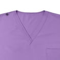 thumbnail image 5 of Loose Fitting Scrub Sets for Women Soft and Stretchy Nursing Short Sleeve V Neck Scrub Tops Jogger Wide Leg Pants Workwear Nurse Uniform Plus Size Scrubs Set with Multi Pocket,Light Purple XXL, 5 of 5