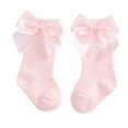 thumbnail image 3 of Esho Baby Girls Cotton Long Socks, Toddler Girl Big Bow Knee High Socks Leggings, 0-1T, 1-3T, 3 of 6