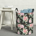 thumbnail image 6 of Sikiie Rose Flowers Print Round Dirty Clothes Basket, Waterproof Standing Foldable Storage Basket, for Laundry Room, Bedroom, Bathroom Storage-Medium, 6 of 6