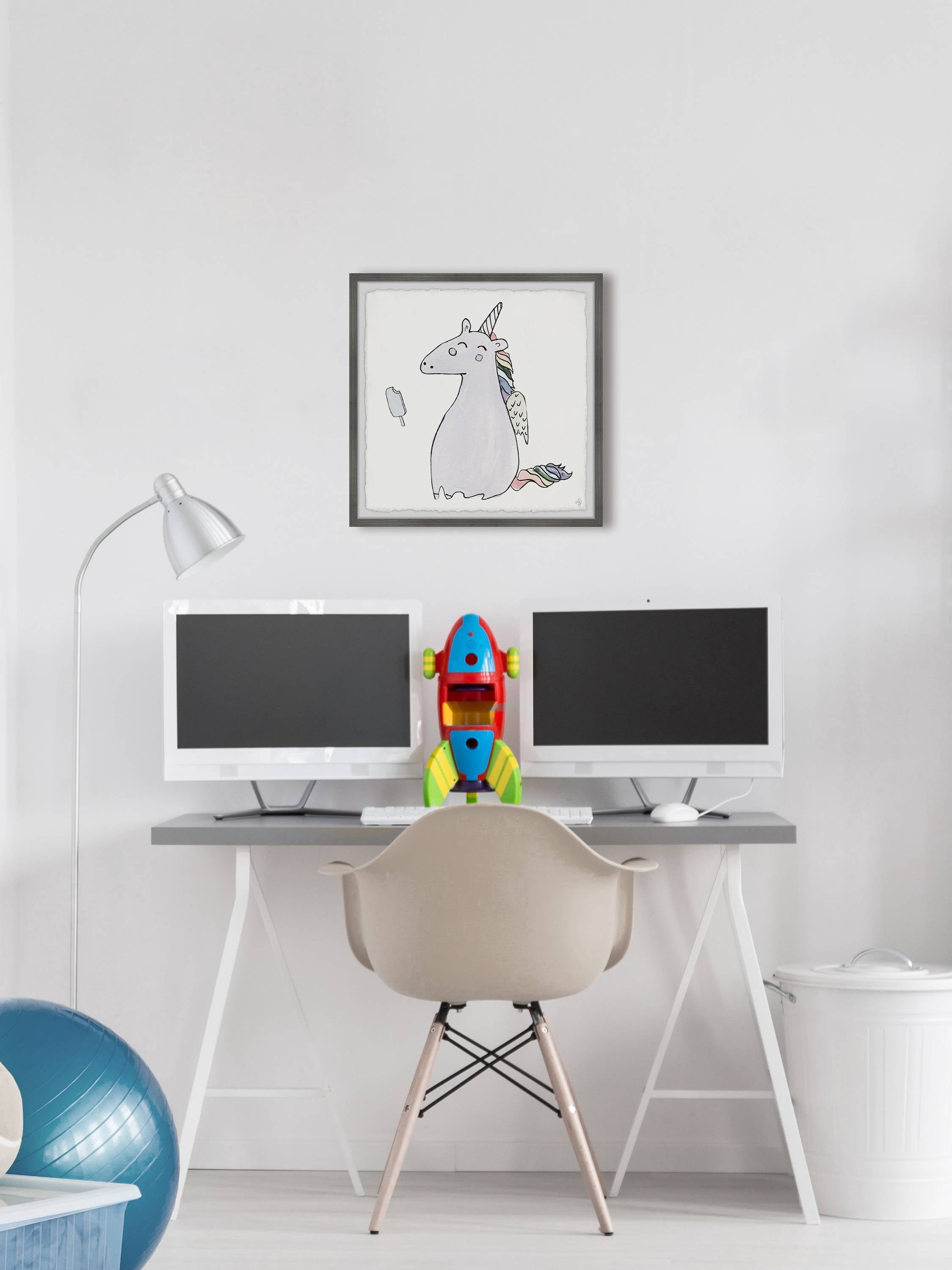 Marmont Hill Unicorn Popsicle Framed Wall Art