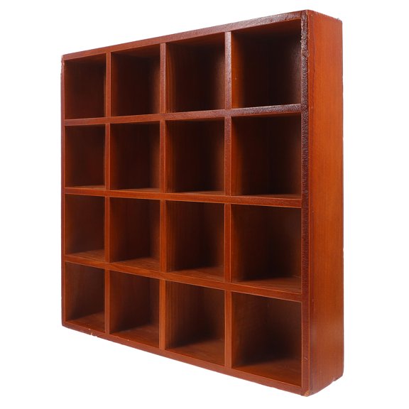 PAMINGONO Wall Mounted Display Shelves Brown Wood Cubby Rack for Home Photos Books and Collectibles