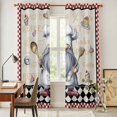 thumbnail image 5 of Kitchen Curtains 84 Inch Length 2 Panels, Vintage Gnomes Grommets Window Treatment Curtain, Black Red Checkered Retro Art Thermal Curtains Drapes for Living Room/Bathroom, 5 of 9
