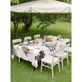 thumbnail image 4 of Outdoor Tablecloths with Umbrella Hole & Zipper, Spring Flowers 54x80 Inch Tablecloth Rectangle, Black Brown White Horse Country Vintage Waterproof Table Cloth, Patio/Pool/Picnic Table Covers, 4 of 8