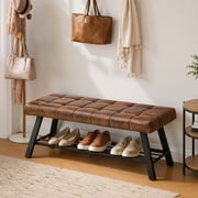 Carolayne Bedroom Bench Seat Upholstered Ottoman Bench, Brown