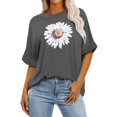 thumbnail image 1 of YDLCAFD sous-Vêtements pour Femmes T-Shirt Surdimensionné d'Été Mode Décontractée Imprimé Col Rond Manches Courtes Chandail T-Shirt Chemises d'Été pour Femmes, 1 of 4