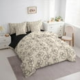 thumbnail image 3 of jejeloiu Kawaii Bowknot Bow 7-Piece Bedding Comforter Set,Chic Ribbon Bowtie King Bedding Sets,Brown Black Bed Sheets For Girl Breathable Home Decor Reversible, 3 of 8