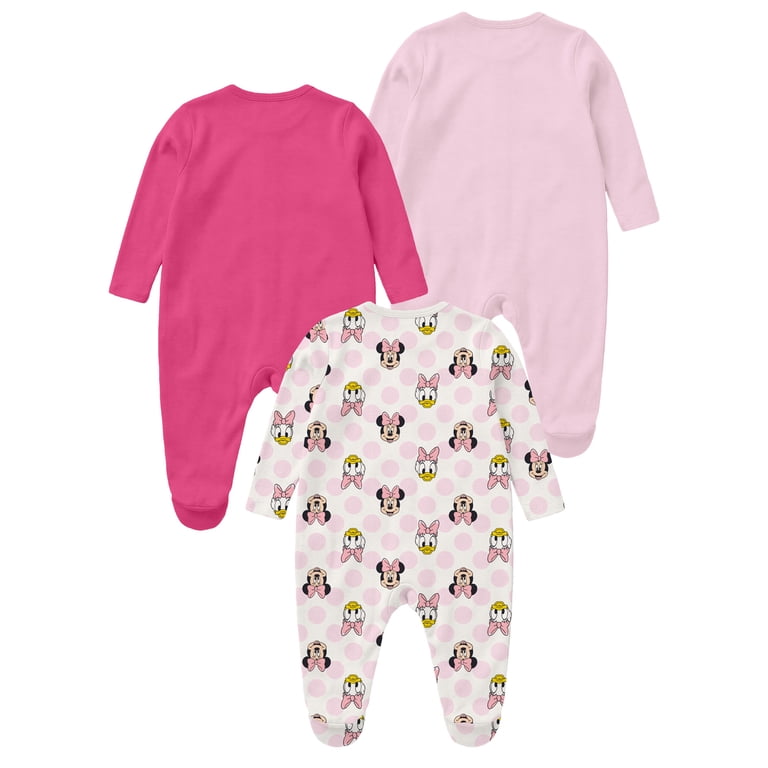 Minnie and Daisy Baby Girls 3-Pack Sleep n' Play, Newborn-9M photo 5