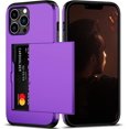 thumbnail image 1 of KOMI for iPhone 13 Pro Max Case with Card Holder[Store 5 Cards] Dual Layer Heavy Duty Shockproof iPhone 13 Pro Max Wallet Case with Hidden Card Slot Storage Case for iPhone 13 Pro Max (Purple), 1 of 5
